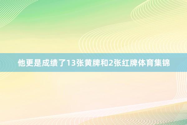 他更是成绩了13张黄牌和2张红牌体育集锦