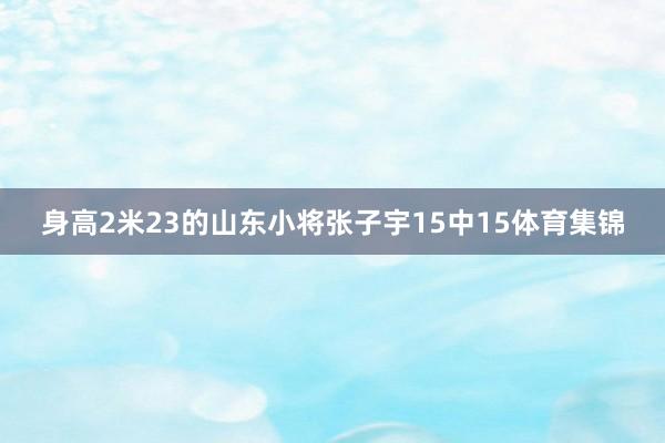 身高2米23的山东小将张子宇15中15体育集锦