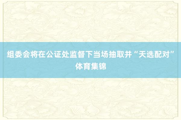 组委会将在公证处监督下当场抽取并“天选配对”体育集锦