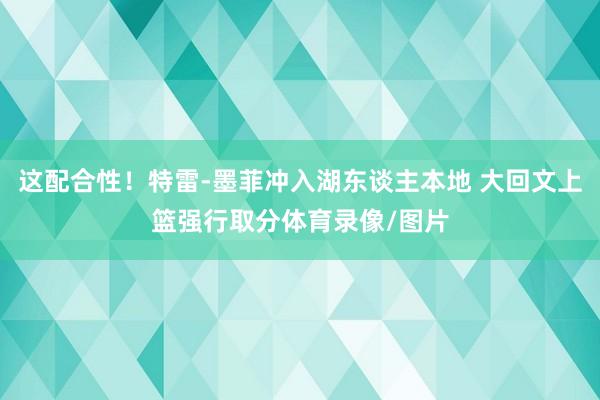 这配合性！特雷-墨菲冲入湖东谈主本地 大回文上篮强行取分体育录像/图片