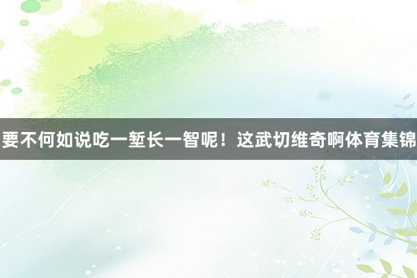 要不何如说吃一堑长一智呢！这武切维奇啊体育集锦