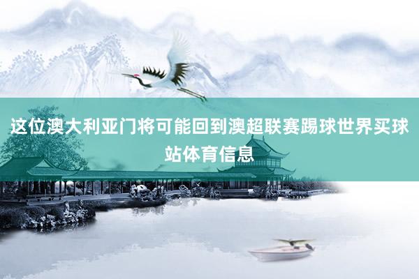 这位澳大利亚门将可能回到澳超联赛踢球世界买球站体育信息