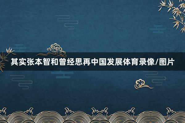 其实张本智和曾经思再中国发展体育录像/图片
