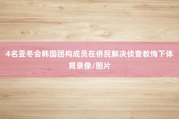 4名亚冬会韩国团构成员在侨民解决侦查教悔下体育录像/图片