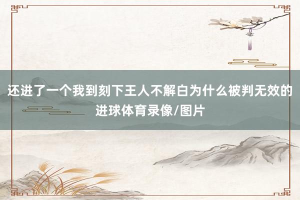 还进了一个我到刻下王人不解白为什么被判无效的进球体育录像/图片