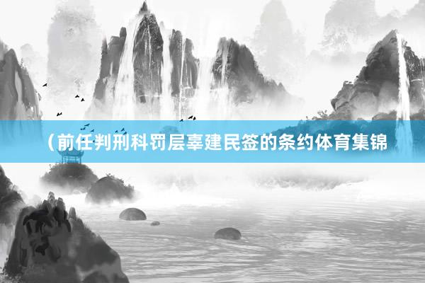 （前任判刑科罚层辜建民签的条约体育集锦